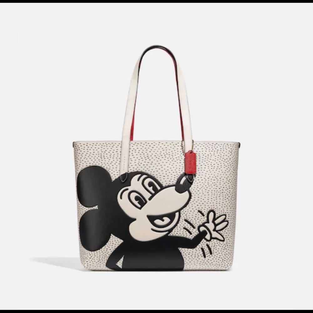NWT COACH Disney Mickey Mouse X‎ Keith Haring Tote PURSE BAG